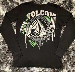 Vintage Volcom Y2K Graphic Waffle Knit Long Sleeve Thermal Shirt